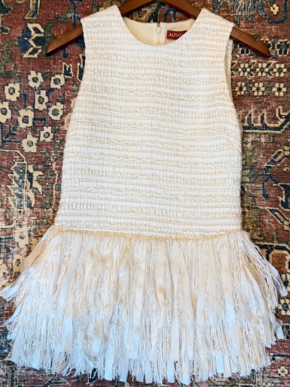 ALTUZARRA WOVEN RIBBON FRINGE TOP